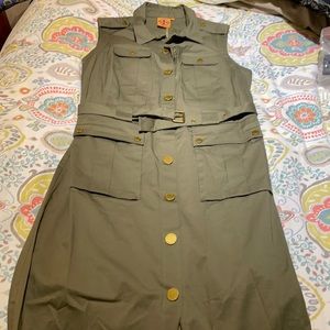 New without tags Tory Burch army green dress size 12